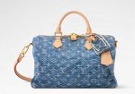 Premium Denim Monogram Shoulder Bag – Elegant Compact Handbag - Image 2