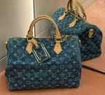 Premium Denim Monogram Shoulder Bag – Elegant Compact Handbag - Image 3