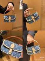 Premium Denim Monogram Shoulder Bag – Elegant Compact Handbag - Image 6