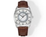Luxury Leather Strap Analog Watch – Classic Silver Dial with Date Display - Image 2