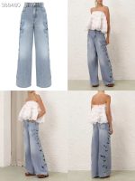 Boho Romance Strapless Lace Ruffle Top & Cutout Wide-Leg Denim Set - Image 3