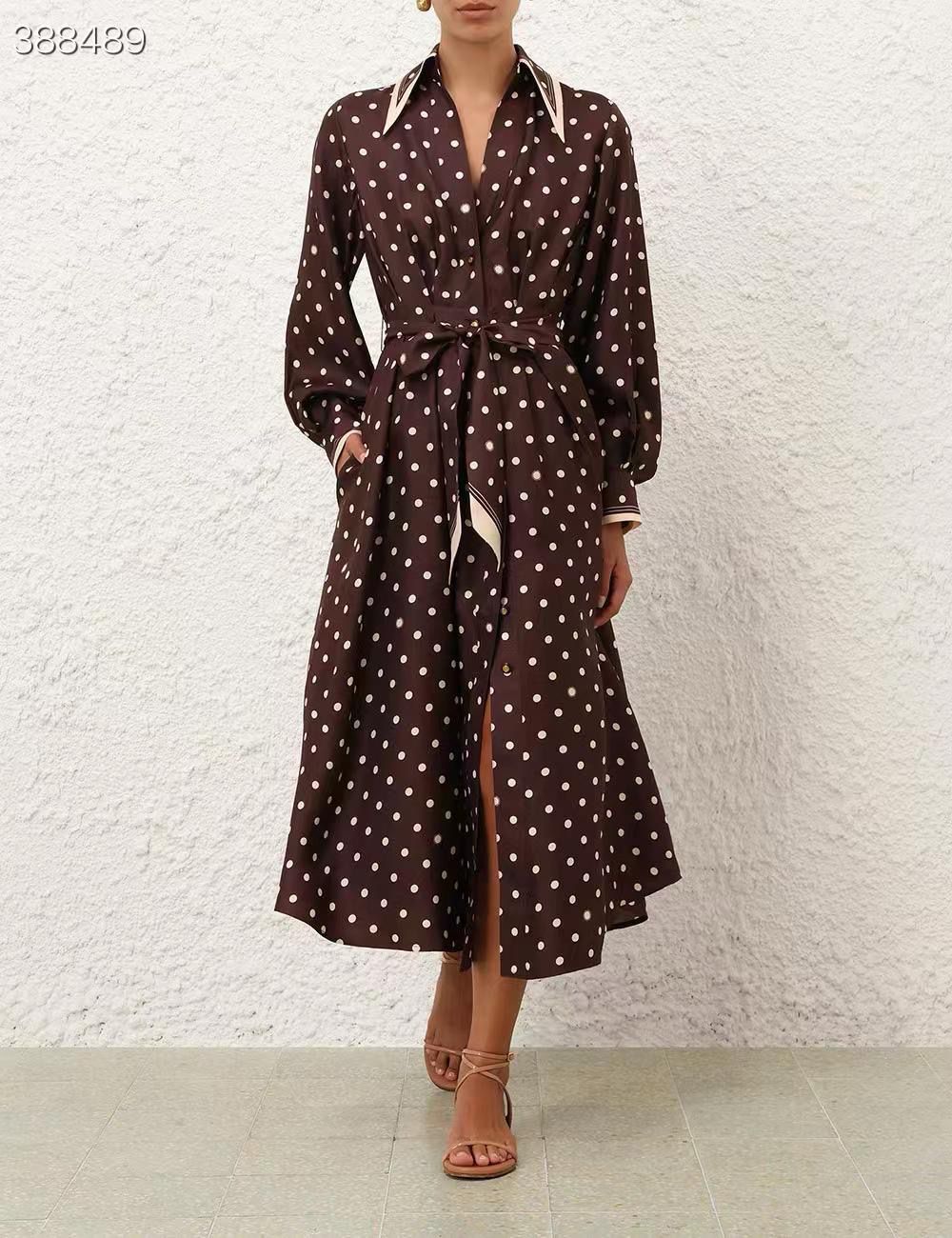IMG-20260416-WA0030 Vintage Chic Polka Dot Belted Shirt Midi Dress - Image 1