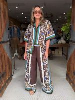 Bohemian Luxe Printed Shirt & Wide-Leg Pant Co-Ord Set - Image 2
