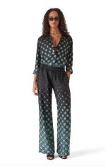 Men’s Printed Co-Ord Set – Black Gradient Geometric Shirt & Shorts - Image 3