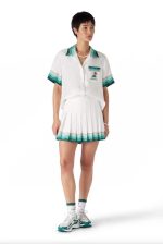 Women’s Ombre Shirt Dress – Blue Gradient Pleated Mini Dress - Image 3