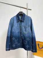 Men’s Premium Blue Denim Co-Ord Set – Monogram Printed Jacket & Straight Fit Jeans - Image 4