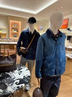Men’s Premium Blue Denim Co-Ord Set – Monogram Printed Jacket & Straight Fit Jeans