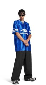 Men’s Premium Sports Jersey T-Shirt – Oversized Graphic Streetwear Tee (Blue & Grey)