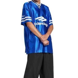 Men’s Premium Sports Jersey T-Shirt – Oversized Graphic Streetwear Tee (Blue & Grey)