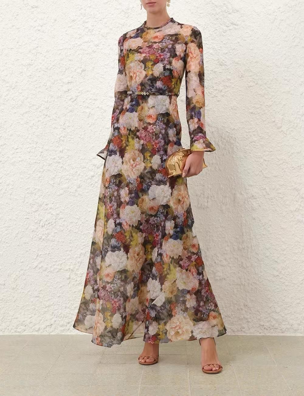 WhatsApp Image 2026-05-02 at 14.49.33 (4) Elegant Floral Print Maxi Dress for Women – Long Sleeve Designer Evening & Party Dress - Image 1