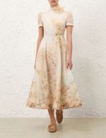 Elegant Floral Print Maxi Dress for Women – Long Sleeve Designer Evening & Party Dress - Image 5