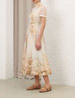 Elegant Floral Print Maxi Dress for Women – Long Sleeve Designer Evening & Party Dress - Image 4