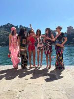 Pink Abstract Print Halter Maxi Dress for Women – Summer Vacation & Resort Wear - Image 11