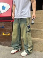 Men's Vintage Washed Wide Leg Denim Pants – Relaxed Fit Streetwear Jeans - Image 4