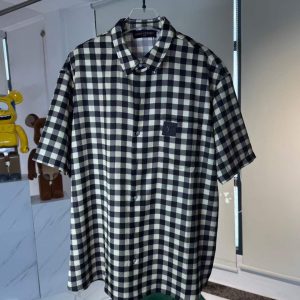 Men's Black & White Oversized Checkered Shirt