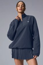 Women's Navy Blue Wide Leg Lounge Pants - Image 4