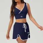 Women's Navy Blue Wide Leg Lounge Pants - Image 13