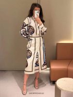 Luxury Printed Silk Shirt & Skirt Co-Ord Set for Women - Image 4