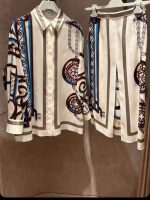 Luxury Printed Silk Shirt & Skirt Co-Ord Set for Women - Image 5