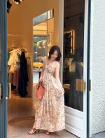 Luxury Floral Appliqué Sheer Maxi Dress for Women - Image 6