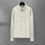 Premium Cream Button-Up Shirt for Men | Classic Long Sleeve Casual Shirt - Image 3