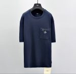 Premium Navy Blue Crew Neck T-Shirt for Men | Cotton Casual Half Sleeve Tee - Image 2