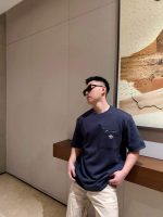 Premium Navy Blue Crew Neck T-Shirt for Men | Cotton Casual Half Sleeve Tee